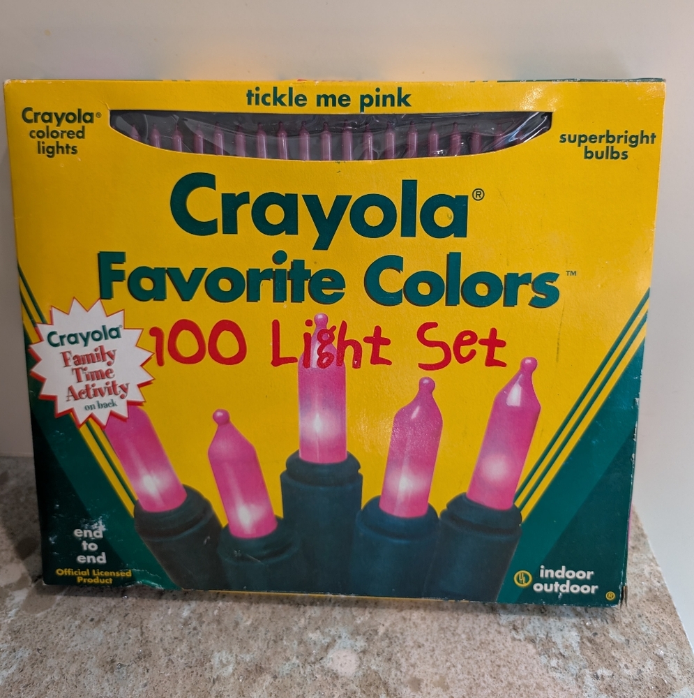 Crayola Favorite Colors Lights 100 Superbright Set TICKLE ME PINK New Vtg 1996